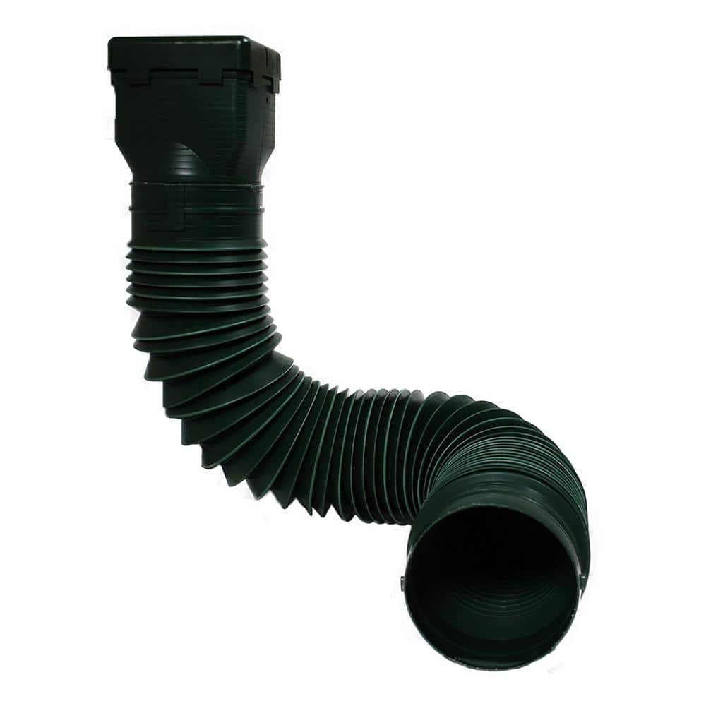 Ground Spout 24 in. Green Vinyl Downspout Extension with Universal Adapter GRNDSPTFG The Home