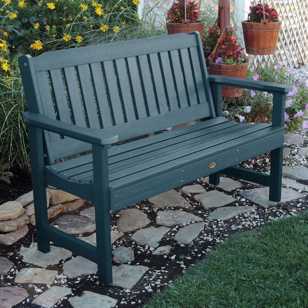 Lehigh 5 ft. 2-Person Nantucket Blue Recycled Plastic Outdoor Garden Bench