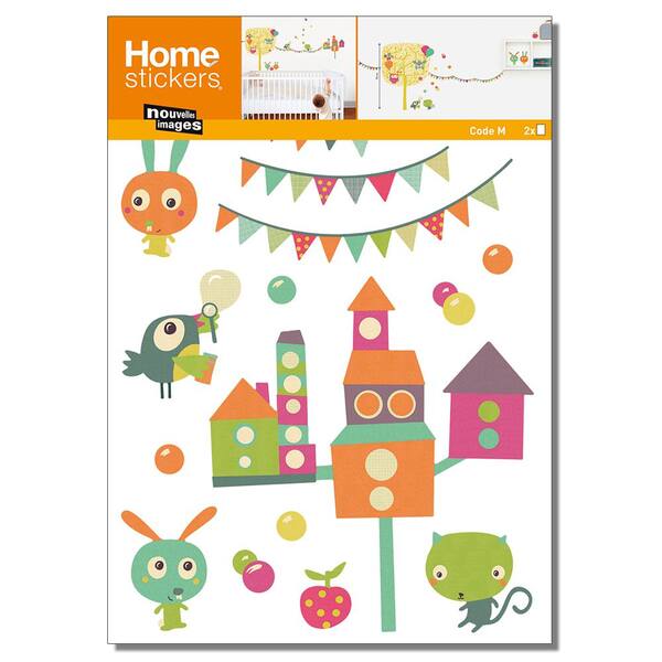 Nouvelles Images Multicolor Tree Owl/Kids Home Sticker