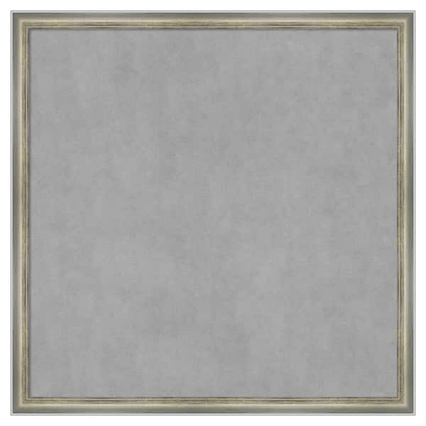 Amanti Art Salon Scoop Silver 26 in. x 26 in. Framed Magnetic Board