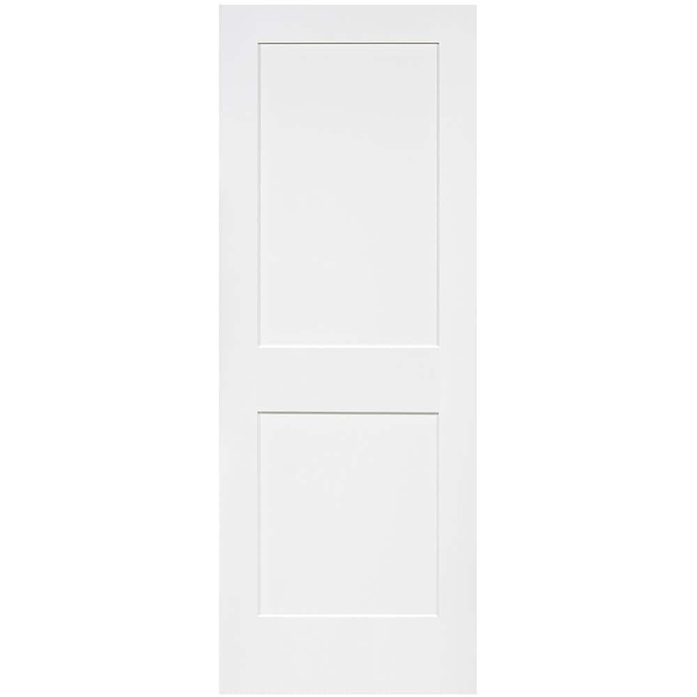 Kimberly Bay 18 in. x 80 in. White 2-Panel Shaker Solid Core Pine