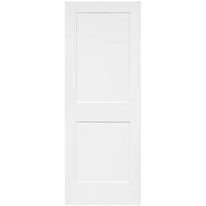 18 in. x 80 in. White 2-Panel Shaker Solid Core Pine Interior Door Slab