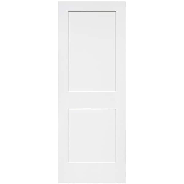 Kimberly Bay 18 in. x 80 in. White 2-Panel Shaker Solid Core Pine Interior Door Slab