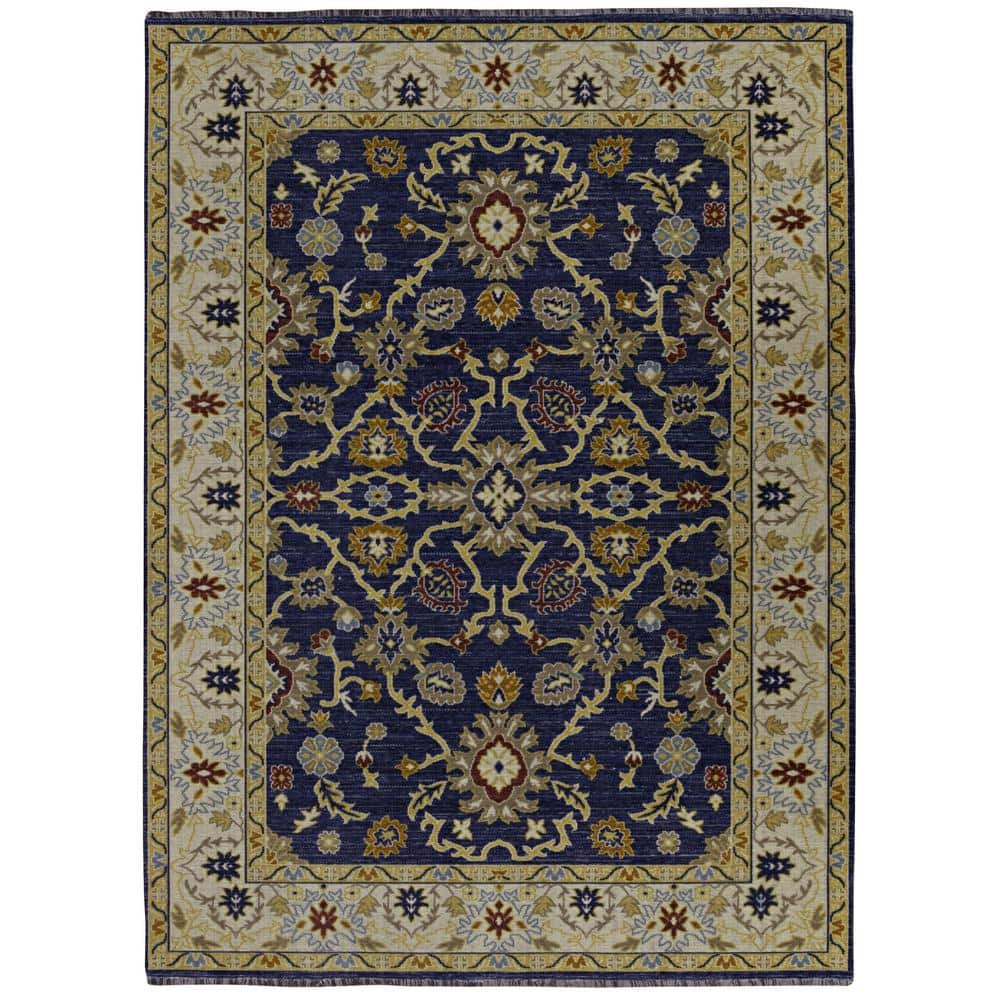 Lena Navy and Ivory 5 ft. x 7 ft. Transitional Woven Oriental Polyester Rectangle Indoor Area Rug price history on PriceWatchPro