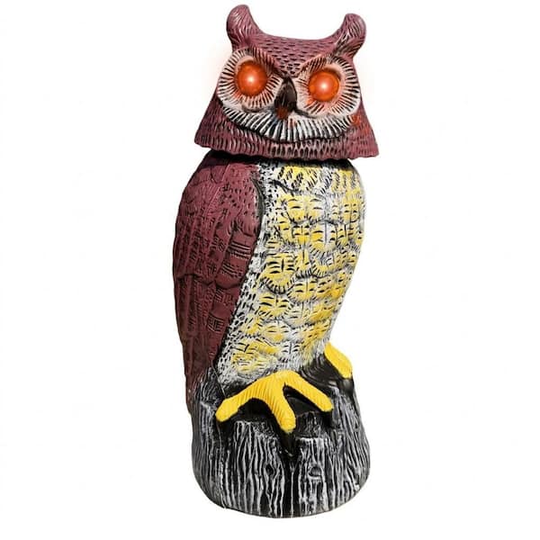 Hand-Painted PE Solar Powered Owl Statue Decoys with Motion Sensor