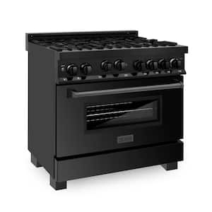 36" 4.6 cu. ft. Gas Range with Convection Gas Oven in Black Stainless Steel