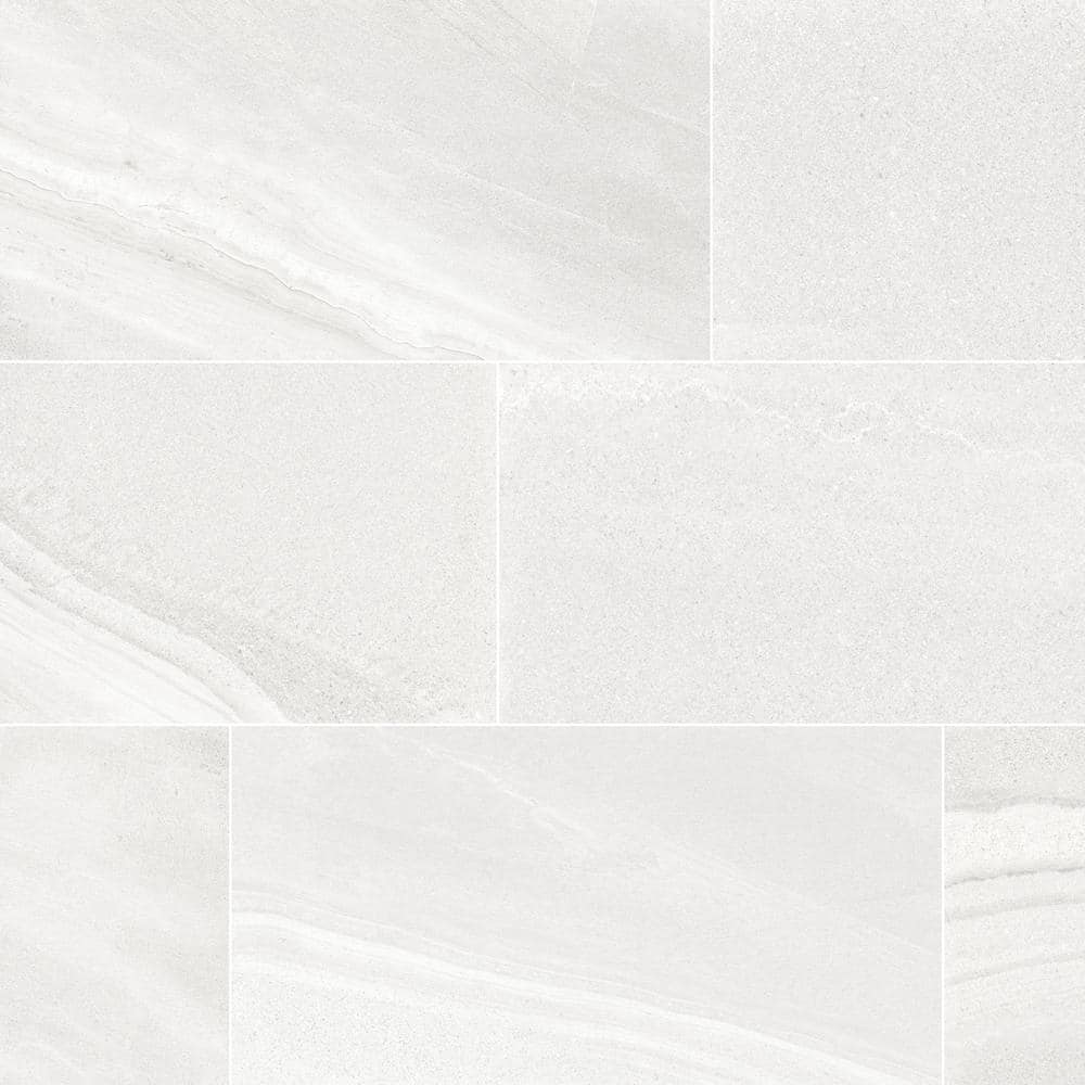 Seville White 12 in. x 24 in. Matte Porcelain Floor and Wall Tile (13.3 sq. ft./Case)