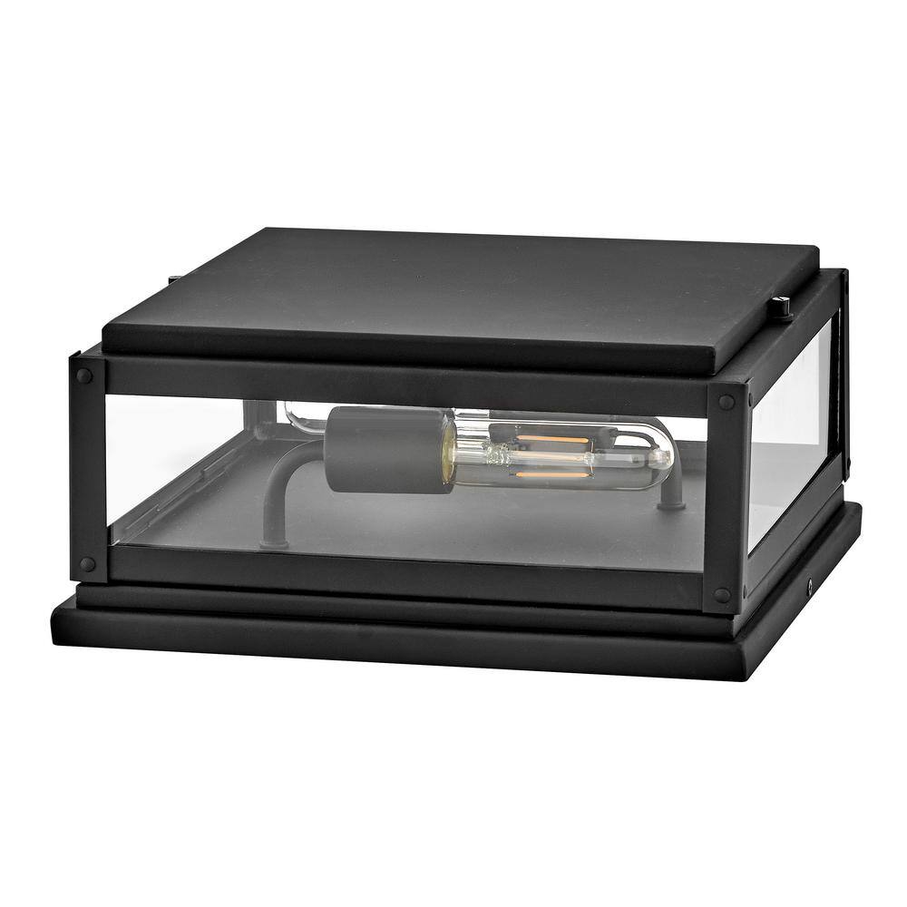 Max Black Aluminum 2-Light Outdoor Pier Mount Light