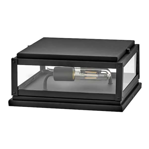 HINKLEY - Max 2-Light Black Aluminum Weather Resistant Pier Mount Light with No Bulbs Included