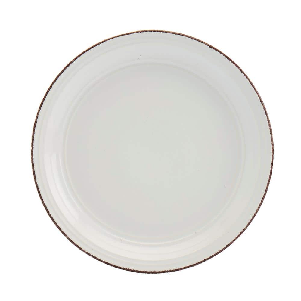 White Ceramic Farmhouse Dinnerware Set, Service for 4