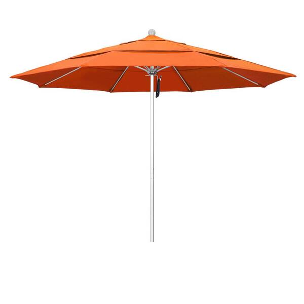 California Umbrella 11 ft. Silver Aluminum Commercial Market Patio