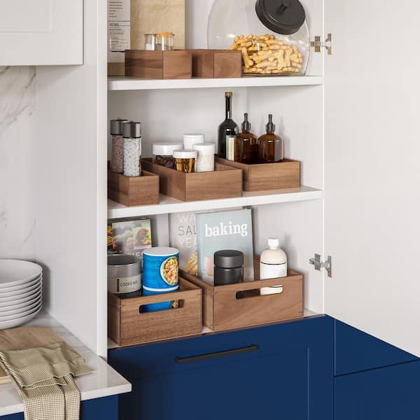 Seville Classics 9-Piece Acacia Wood Pantry Kitchen Storage