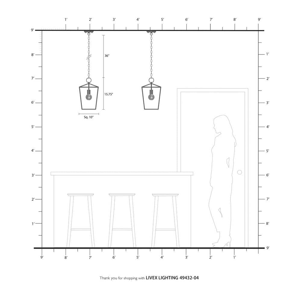 Devonshire Black Metal 1-Light Indoor/Outdoor LED Pendant