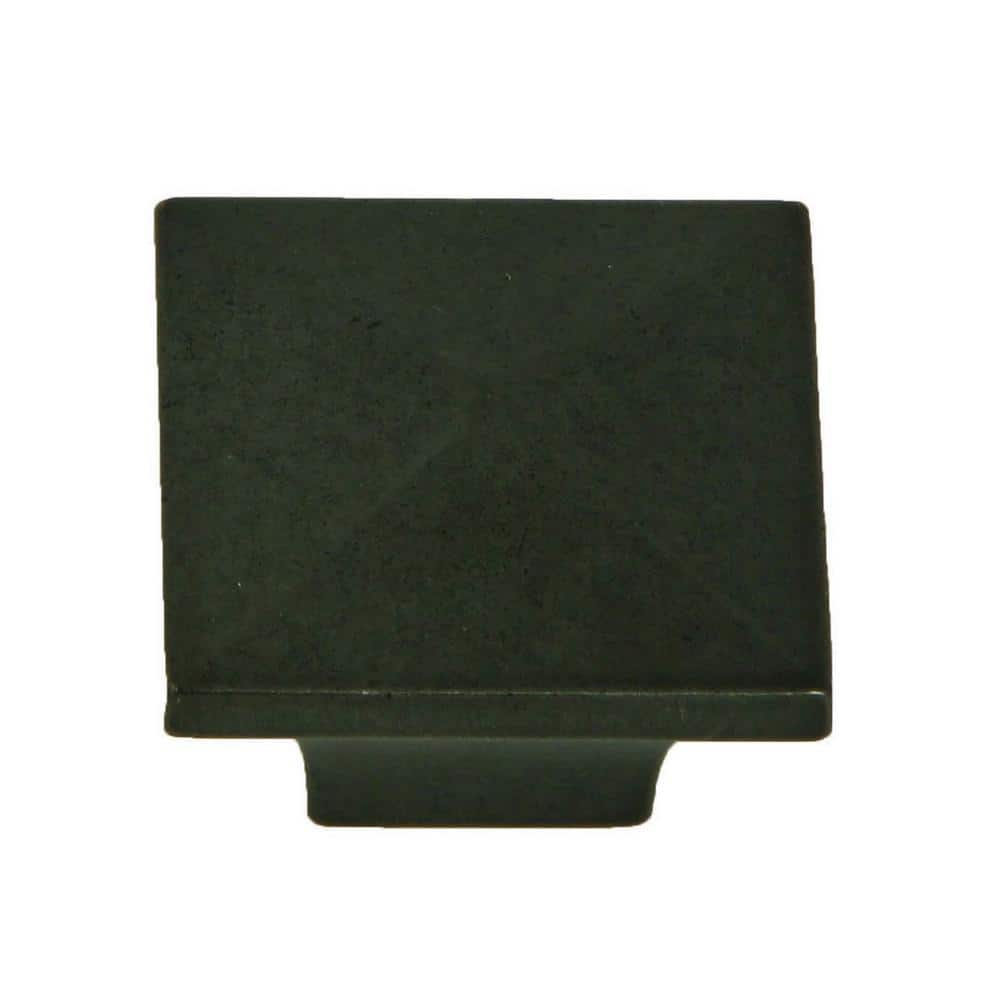 Antique Black Square Cabinet Knob with Mounting Hardware