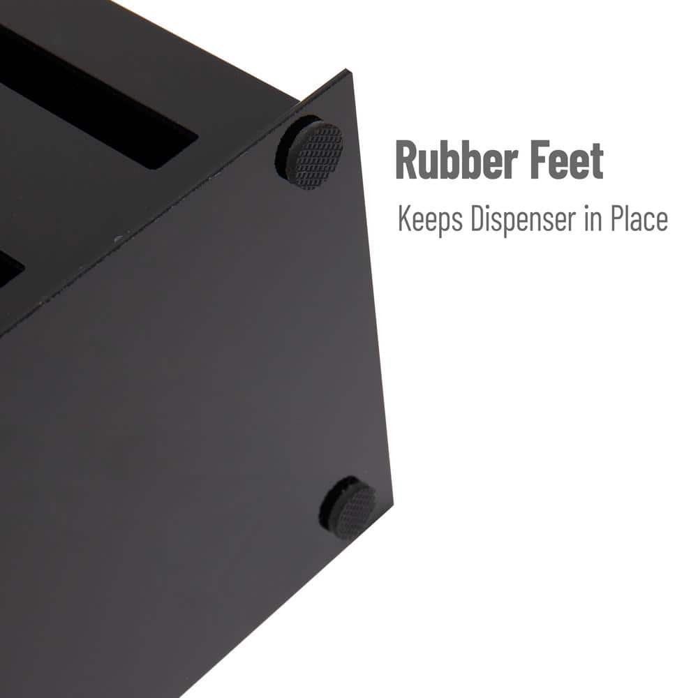Black 3-Compartment Plastic Utensil Dispenser