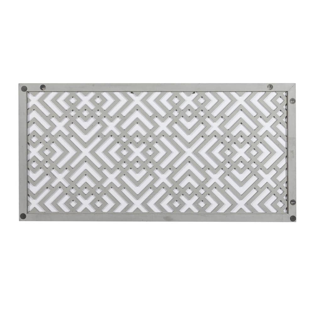 Gray Geometric Carved Wood Wall Decor with Gold Trim