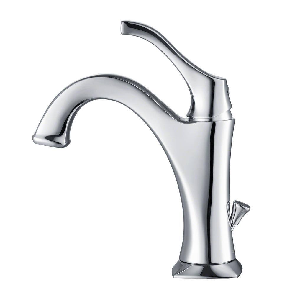 Arlo Chrome Single Handle Brass Bathroom Faucet with Lift Rod Drain