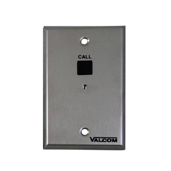 Valcom 1-Gang Call-In Switch Data Plate with Volume Control - Stainless Steel