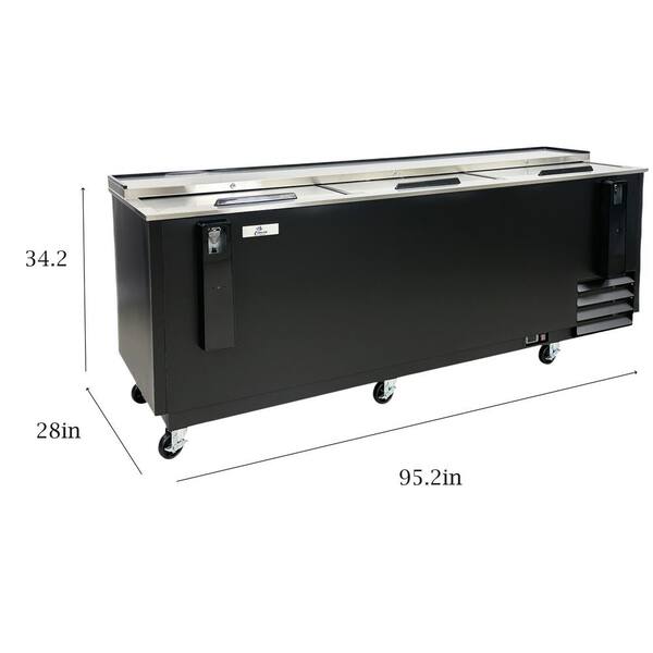 Cooler Depot 95.2 in. 26.6 cu. ft. Commercial Top Loading Back Bar Beer ...