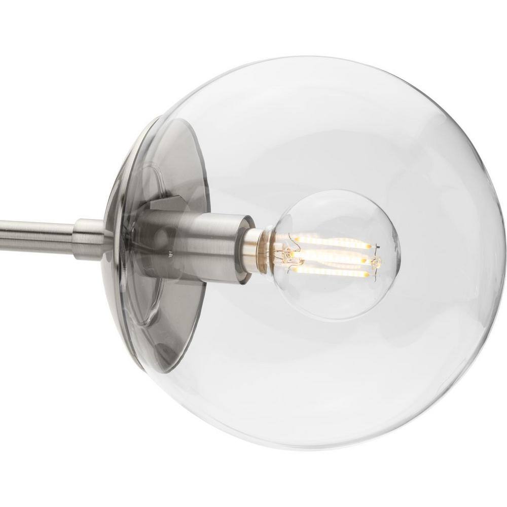 Atwell 17'' Brushed Nickel Indoor/Outdoor LED Globe Flush Mount