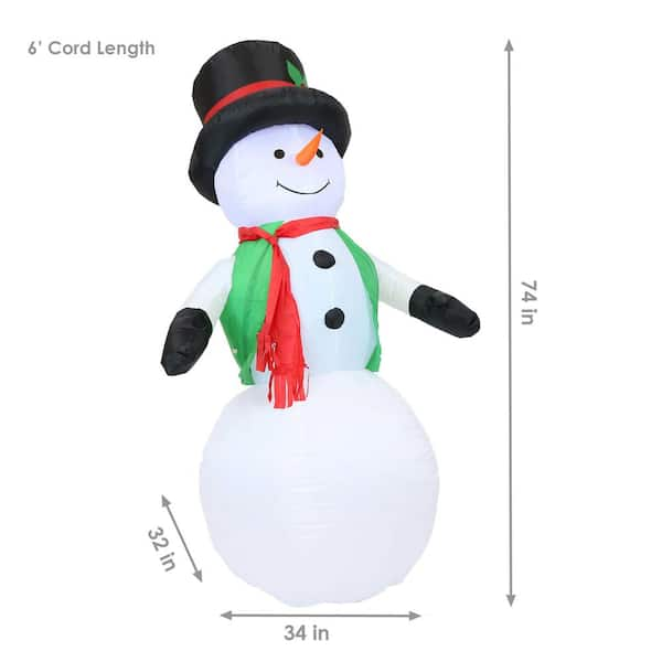 Sunnydaze Decor 6.8 ft. Holly Jolly Snowman Outdoor Inflatable 