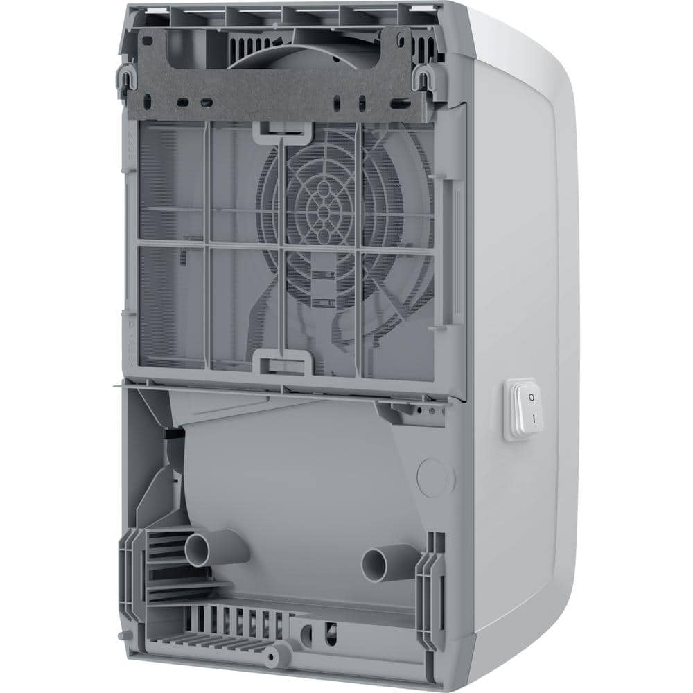 Gloss White Wall-Mounted Electric Fan Heater with Thermostat