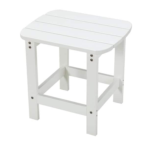 TIRAMISUBEST White Rectangle Plastic 18.8" x 15" x 18.2" Outdoor Side Table