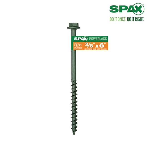SPAX 3/8 in. x 6 in. Hex Drive Hex Head High Corrosion Resistant Coating PowerLag Screw