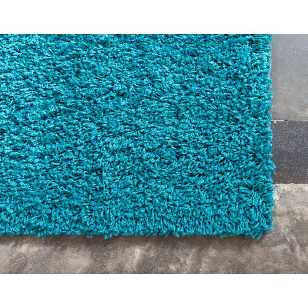 Blue Shag Reversible Synthetic Runner Rug