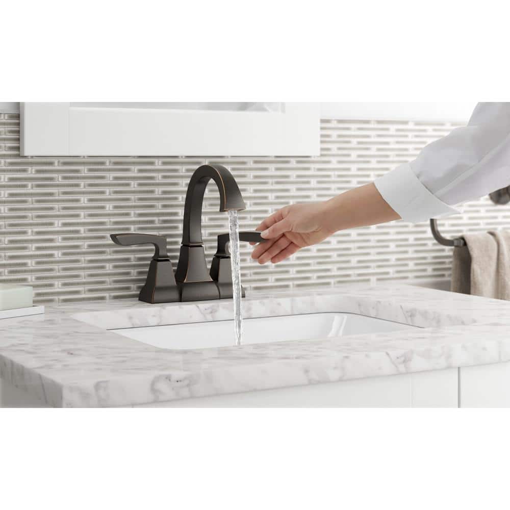 Kallan Oil-Rubbed Bronze Double Handle Bathroom Faucet