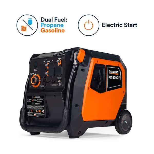 5200/3900-Watt Dual Fuel Inverter Generator, Fully Enclosed Case and Easy-To-Use Electric Start with Battery Included