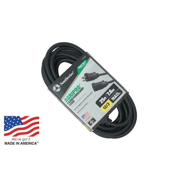 Southwire 25 ft. 12/3 SJTOW AgriPro Farm/Workshop Medium-Duty Extension Cord