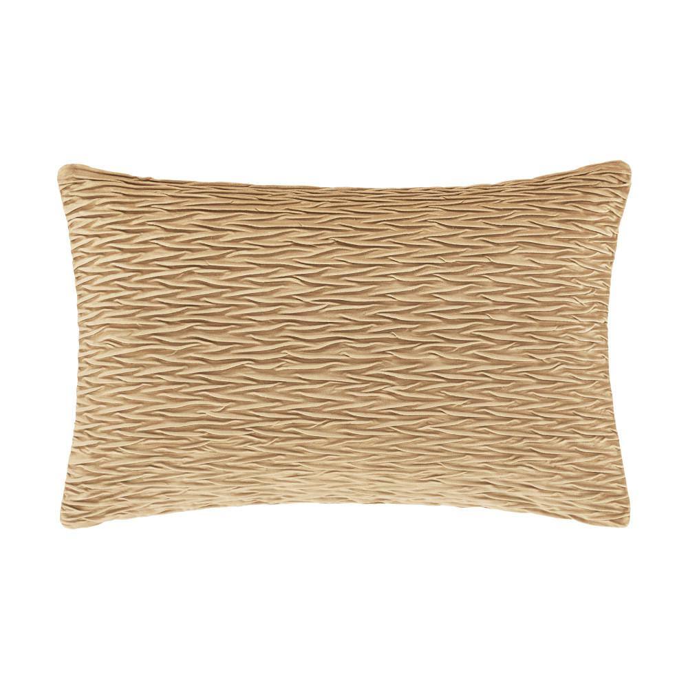 Toulhouse Ripple Gold Velvet Lumbar Decorative Pillow Cover 14 x 40 in.
