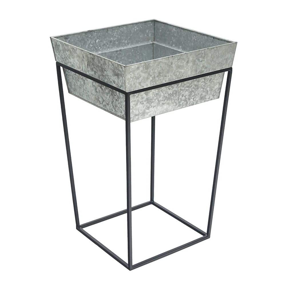 Large Indoor Outdoor Arne Plant Stand with Deep Galvanized Tray,15.75 in. W x 25.25 in. H, Iron Decorative Pots price history on PriceWatchPro