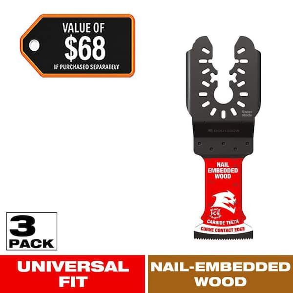 1-1/4 in. Universal Fit Carbide Oscillating Blades for Nail-Embedded Wood (3-Pack)