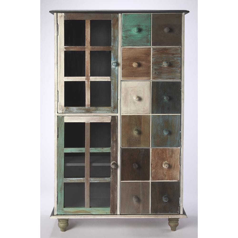 Gray Poplar Hardwood Accent Chest with Extra Deep Drawer