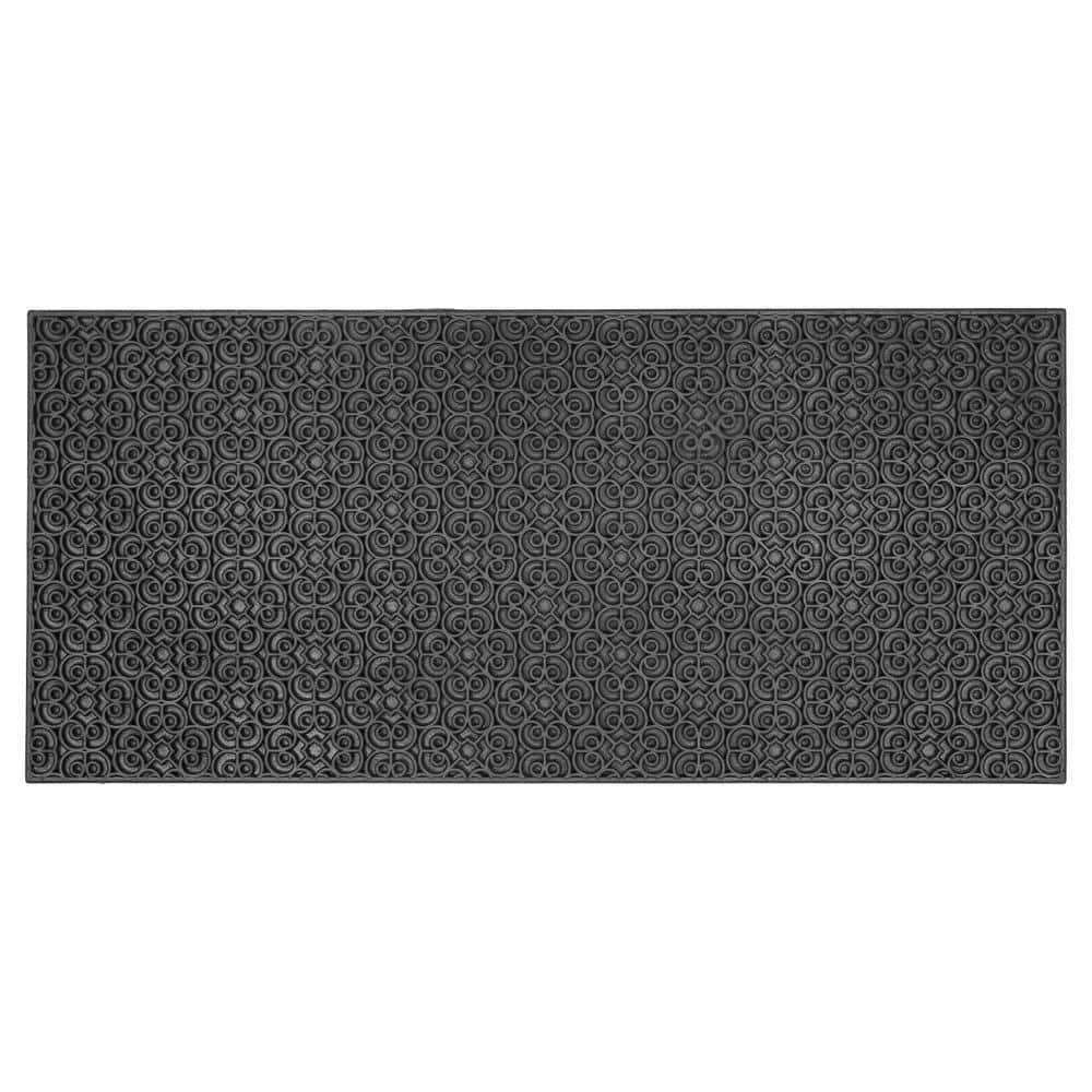 Emulated Wrought Iron Scroll 2-ft x 4-ft Rubber Doormat