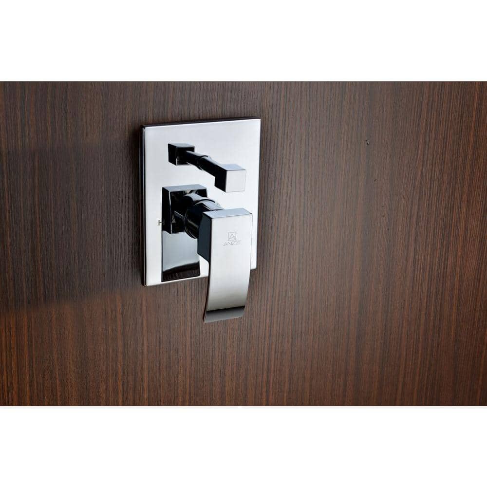 Polished Chrome Square Wall Mounted Rain Shower Set