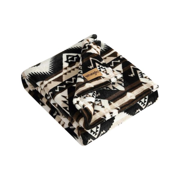 Wrangler Jesse Brown 50 x 60 Plush Fleece Throw Blanket