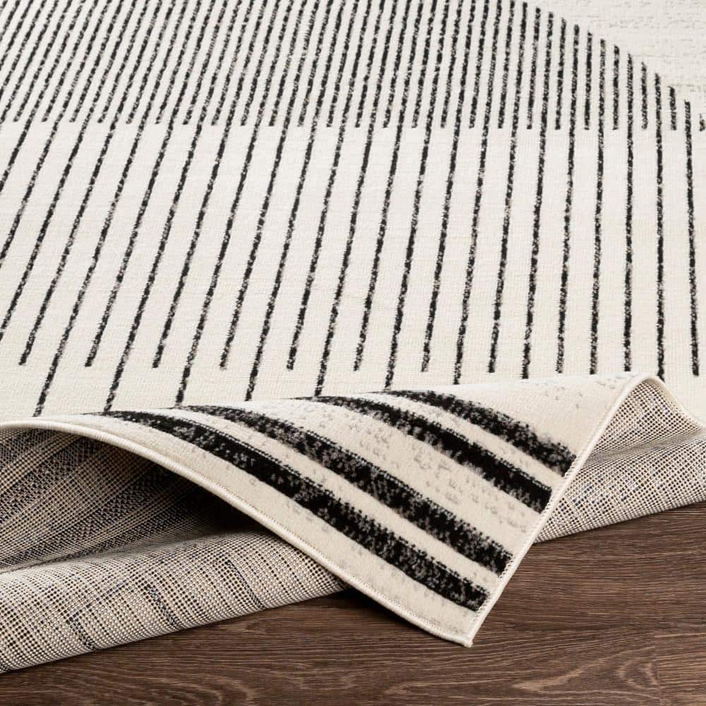 Livabliss Black and Ivory Geometric 7'10" x 10' Area Rug