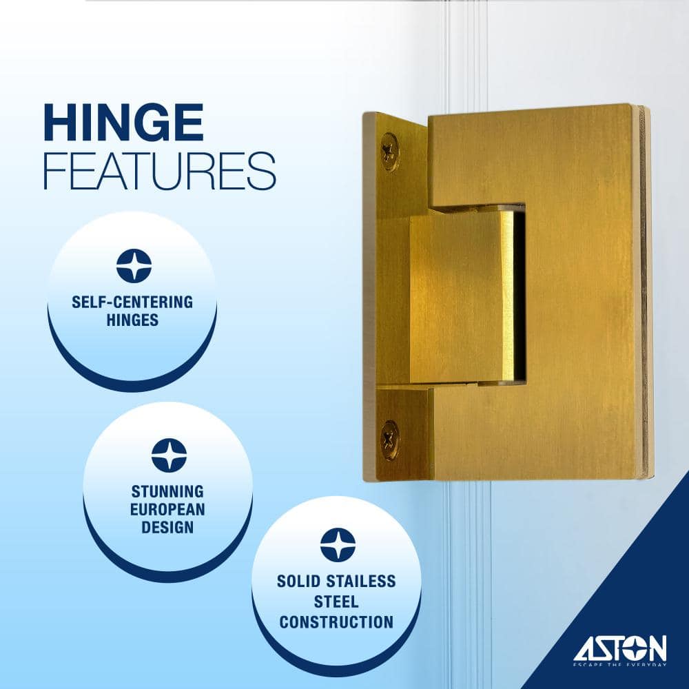 Belmore XL 80" High x 36" Wide Frameless Frosted Glass Shower Door in Brushed Gold