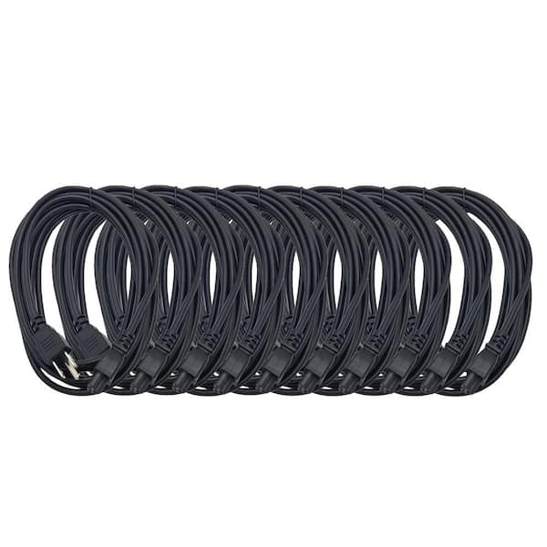 Micro Connectors, Inc 6 ft. NEMA 5-15P to C5 (18AWG)/3-Prong Indoor Notebook/ TV /Power Cord, UL Approved in Black (10-Pack)