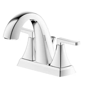Opera 4 in. Double Handle Centerset Bathroom Faucet with Drain in Chrome