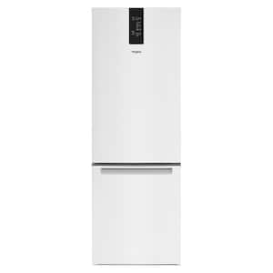 24 in. W 12.7 cu. ft. Bottom Freezer Refrigerator in White, Counter Depth
