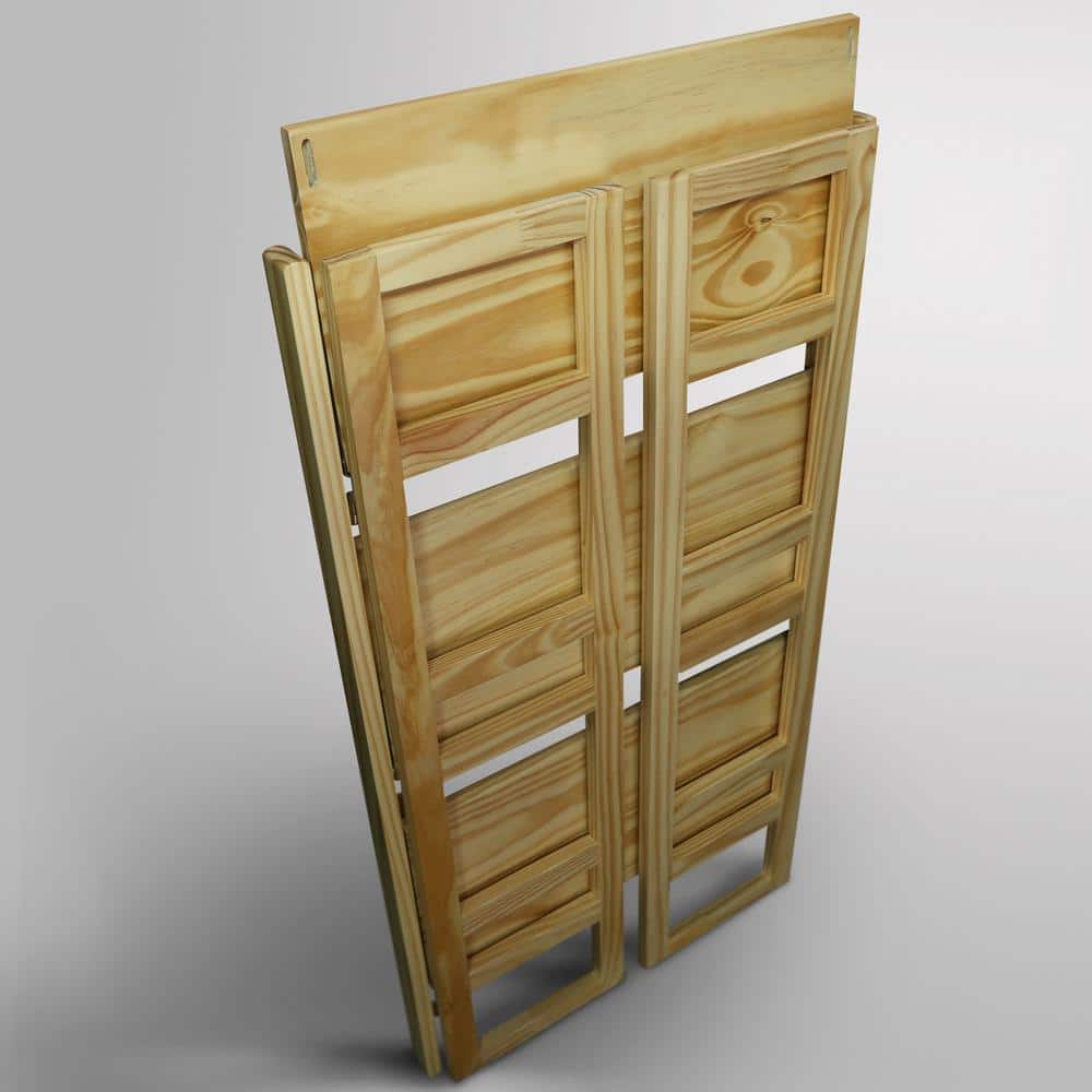 Natural Finish Solid Wood 3-Shelf Folding Bookcase