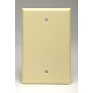 1-Gang No Device Blank Wallplate, Midway Size, Thermoset, Box Mount, Ivory