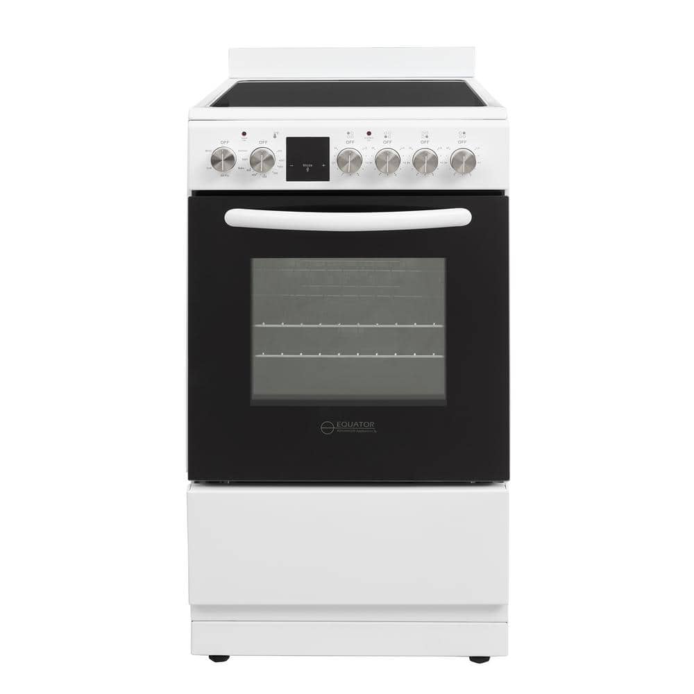 20 in. Electric Cooking Range 4-Elements Ceramic Burners Freestanding 1.9cu