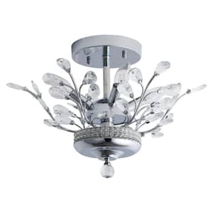 Jackson 4 - Light 16.1 in. Chrome Chandelier Style Tiered Semi Flush Mount With Crystal Accents
