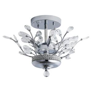 Jackson 4 - Light 16.1 in. Chrome Chandelier Style Tiered Semi Flush Mount With Crystal Accents