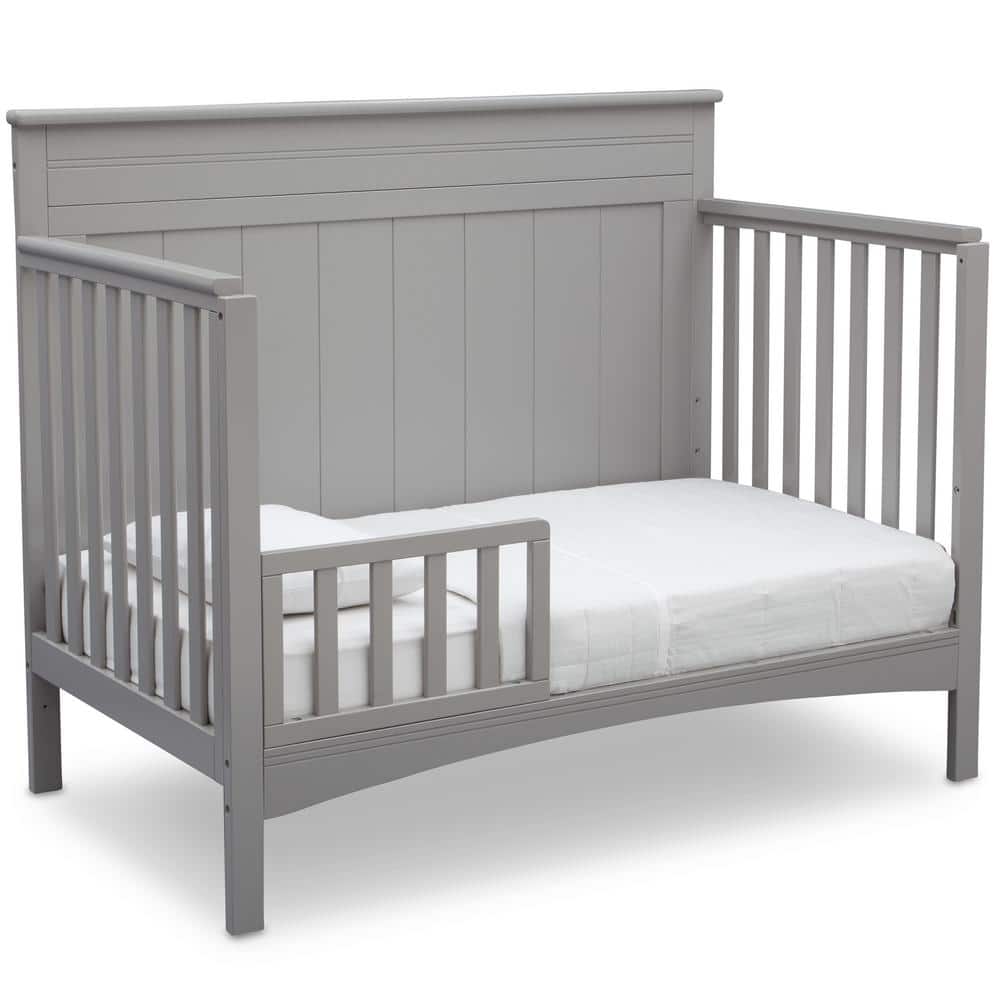 Grey 4-in-1 Convertible Crib with Adjustable Height